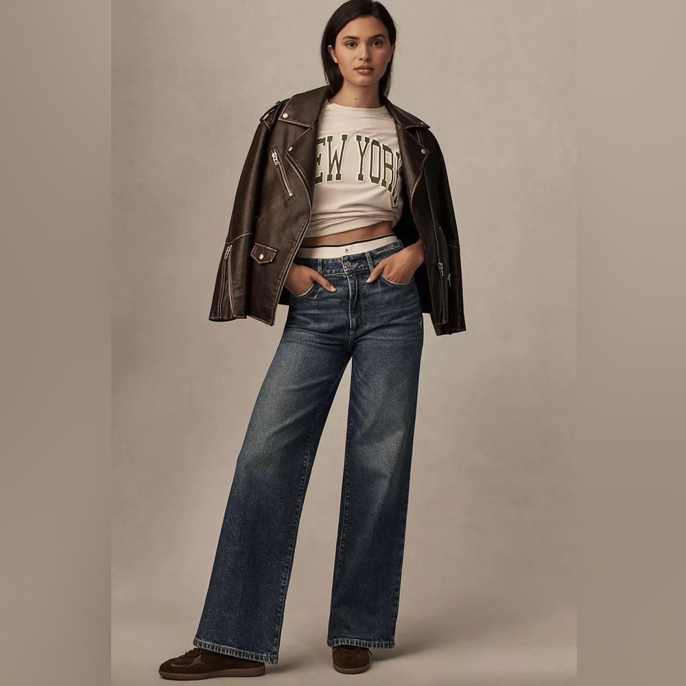 PAIGE SASHA HIGH-RISE WIDE-LEG JEANS NWT 32 $279+